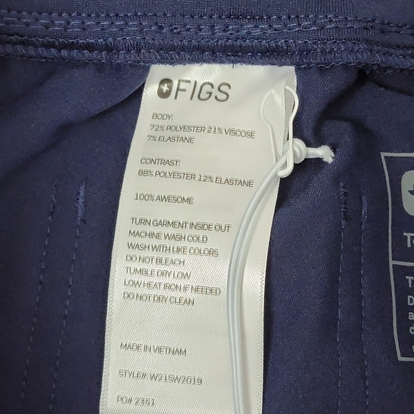 Figs Navy Yola With Yoga HighWaisted Waistband Skinny Scrub Pants Sz XXS NEW - Picture 13 of 16